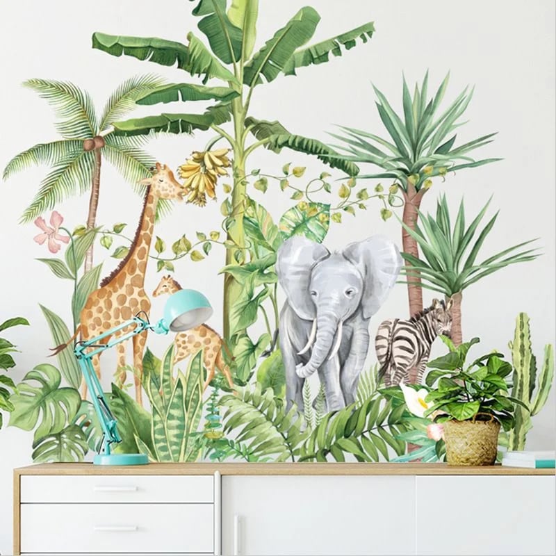Autocollant mural 3D plante verte