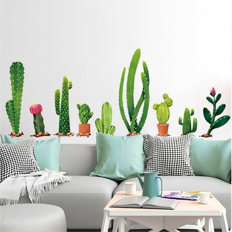 Autocollant mural 3D plante verte