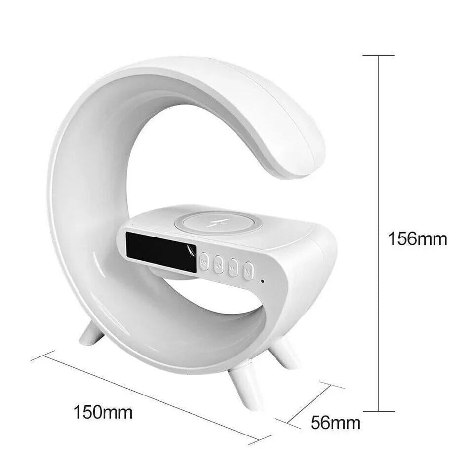 🔥Dernier jour 49% de réduction🔥Haut-parleur Bluetooth multifonctionnel - Lumière d'ambiance colorée Chargement sans fil et horloge Machine tout-en-un