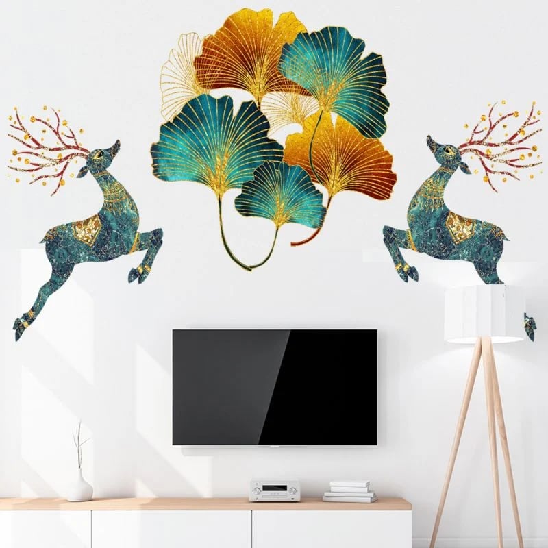 Autocollant mural 3D plante verte