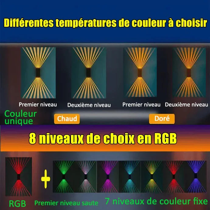 ✨Vente du dernier jour 49% de réduction☀️Applique murale solaire colorée à 4 LED pour extérieur, étanche