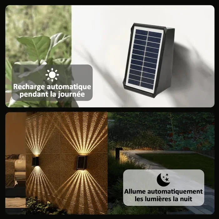 ✨Vente du dernier jour 49% de réduction☀️Applique murale solaire colorée à 4 LED pour extérieur, étanche