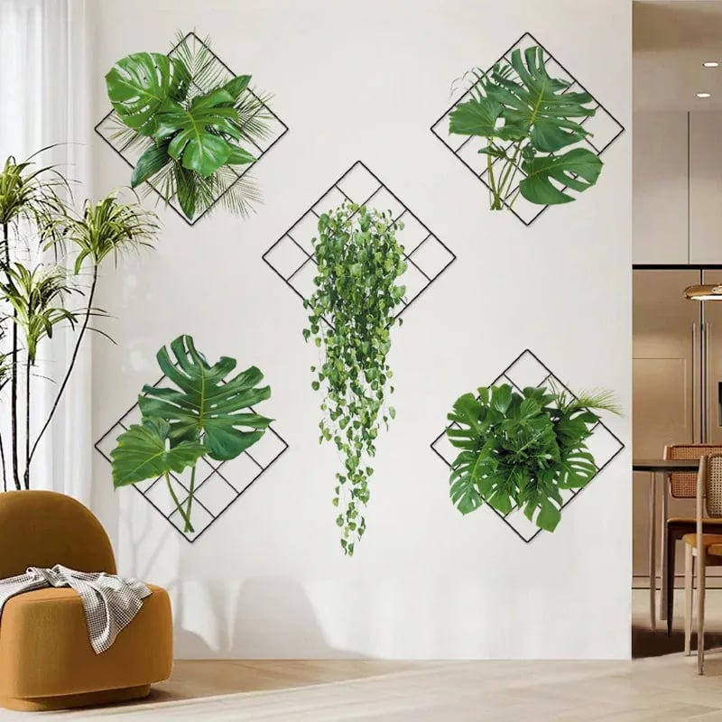 Autocollant mural 3D plante verte